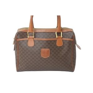 Celine Macadam Brown Pattern Handbag Leather